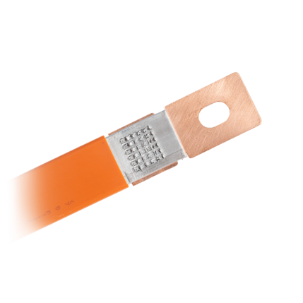 超音波で接合した導電バーの接続例